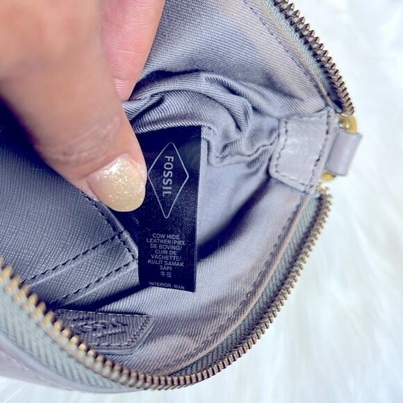 Fossil Gray Chic Slim Crossbody Leather Purse - Picture 7 of 10